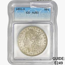 1891-O Morgan Silver Dollar ICG AU50