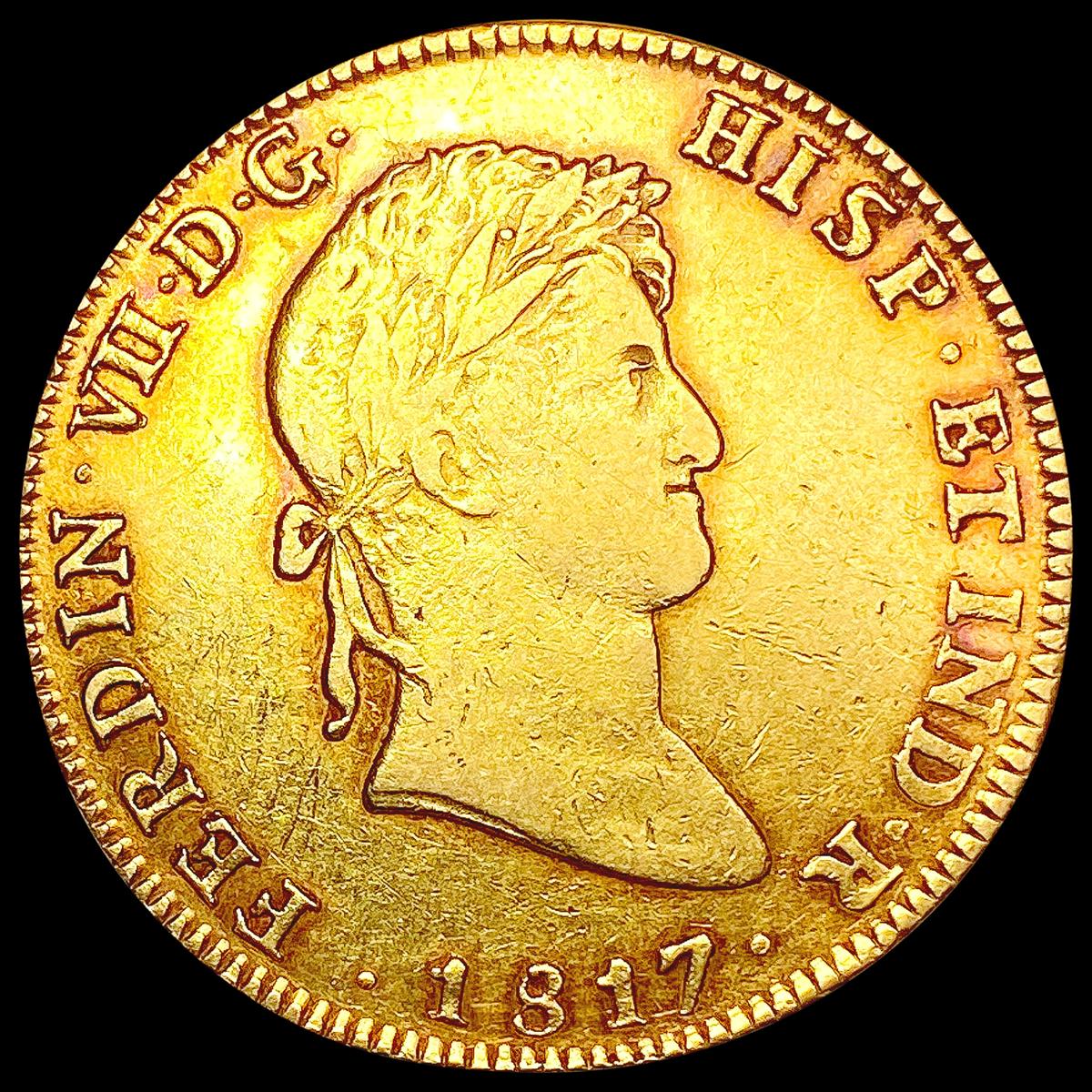 1817 Spain-Mexico .7615oz Gold 8 Escudos LIGHTLY C
