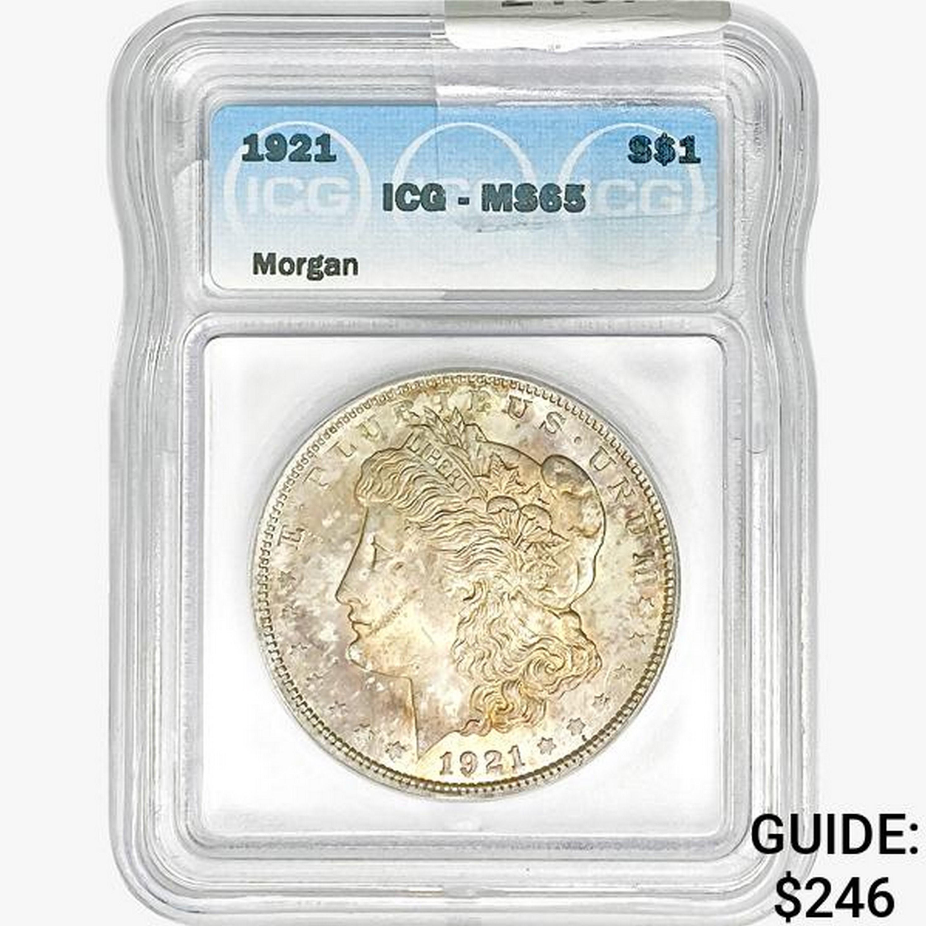 1921 Morgan Silver Dollar ICG MS65