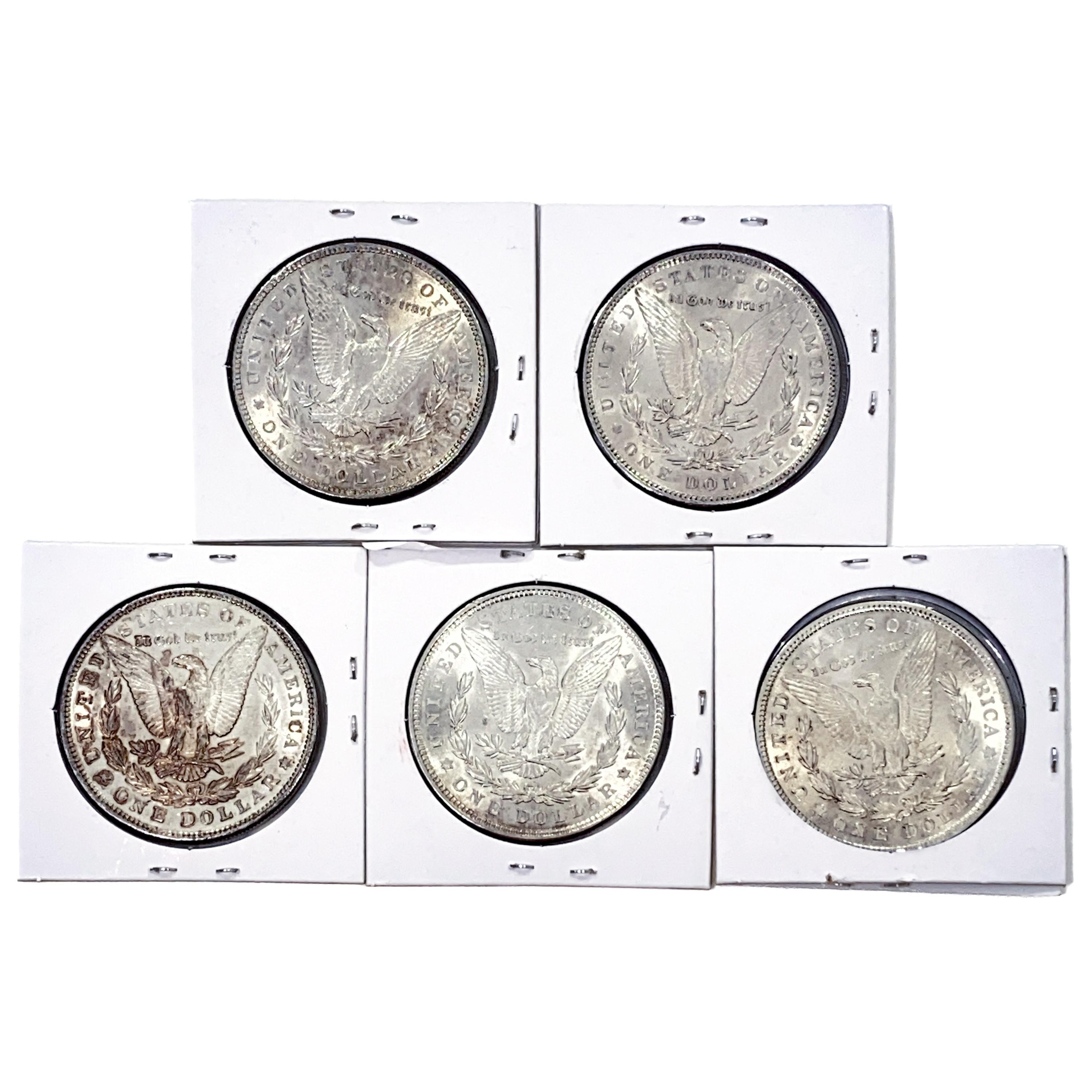 1885-1921 Varied Date Morgan Silver Dollars [5 Coi