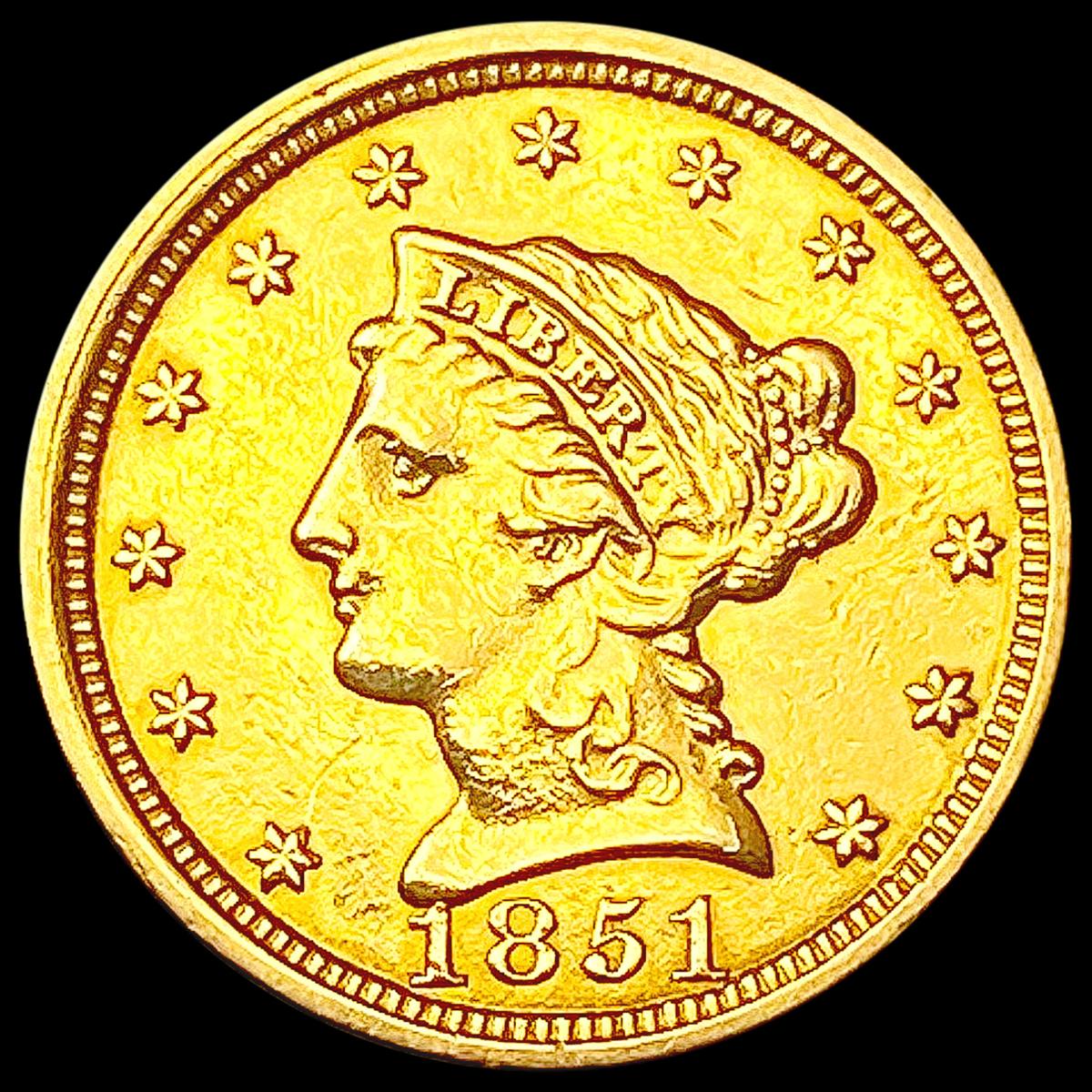 1851 $2.50 Gold Quarter Eagle CLOSELY UNCIRCULATED