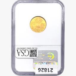 1922 .0933oz. Gold Swizerland 10 Francs NGC MS66