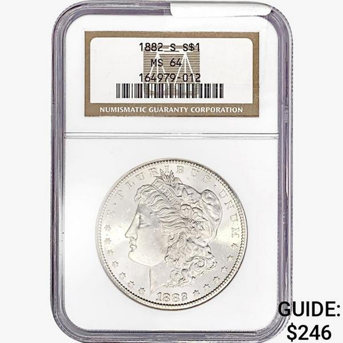 1882-S Morgan Silver Dollar NGC MS64