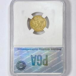 1847-O $2.50 Gold Quarter Eagle PGA AU58