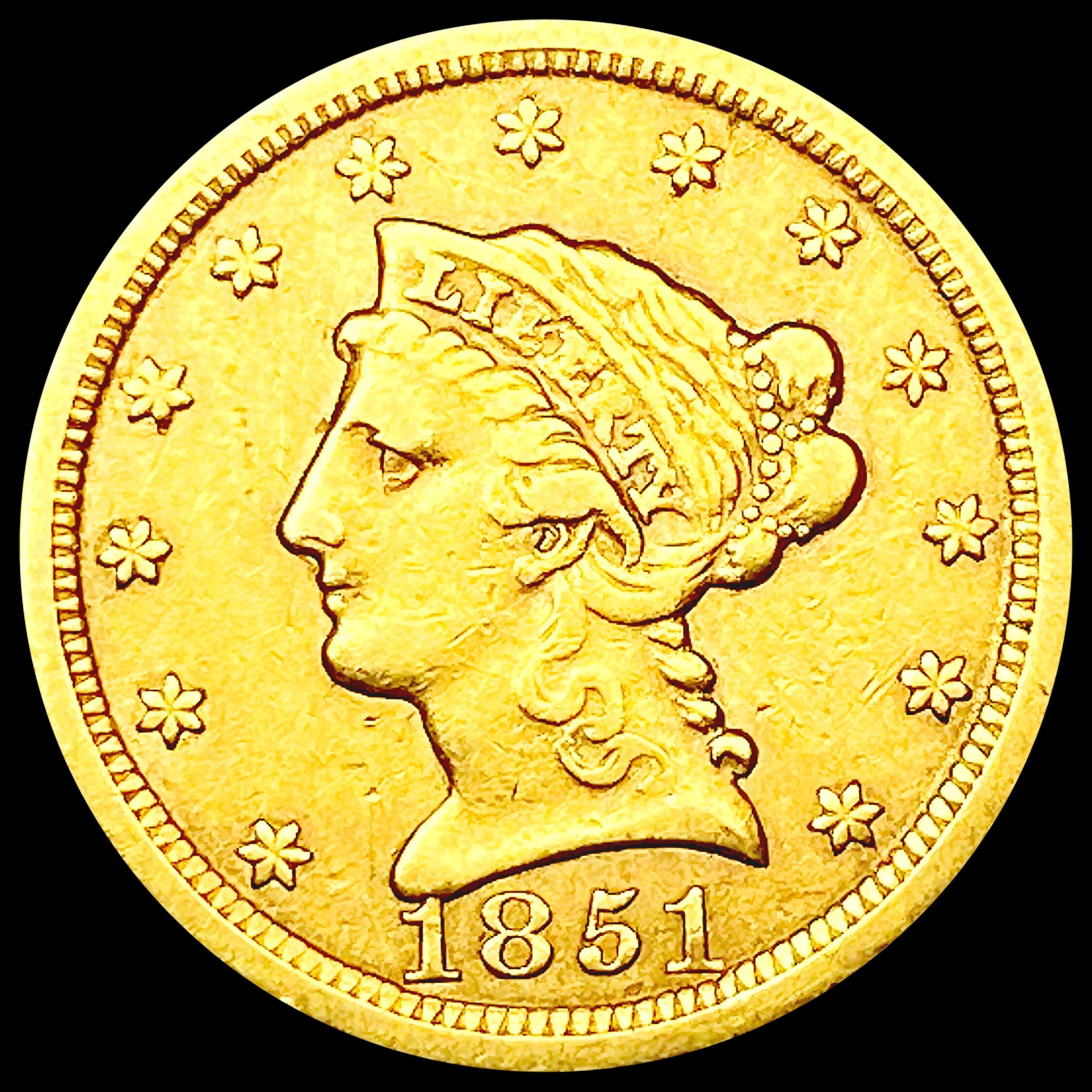 1851 $2.50 Gold Quarter Eagle LIGHTLY CIRCULATED