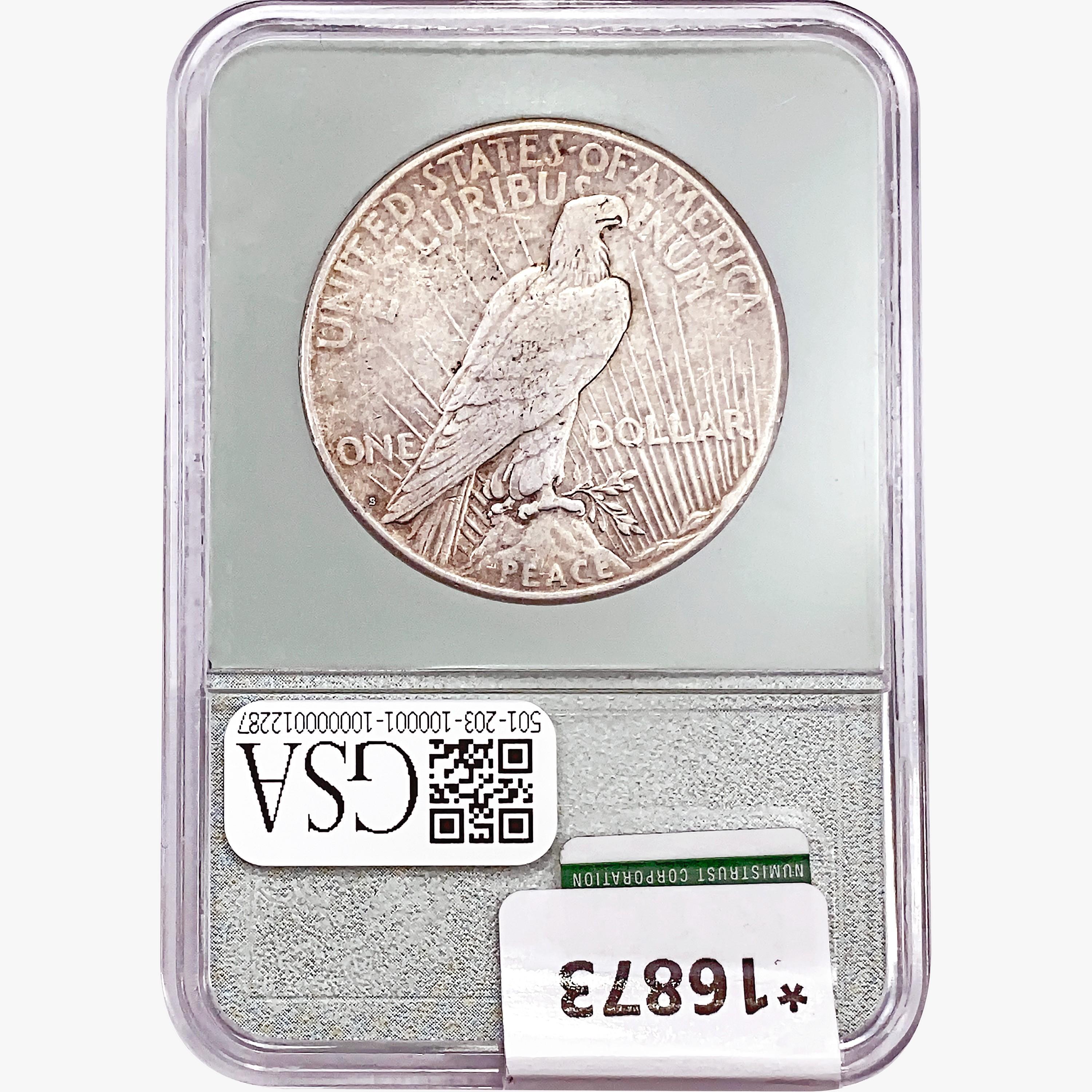 1924-S Silver Peace Dollar NTC AU50