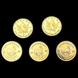 [5] Varied 1/10gm Gold Coinage [[2] 1979, [3] 1980