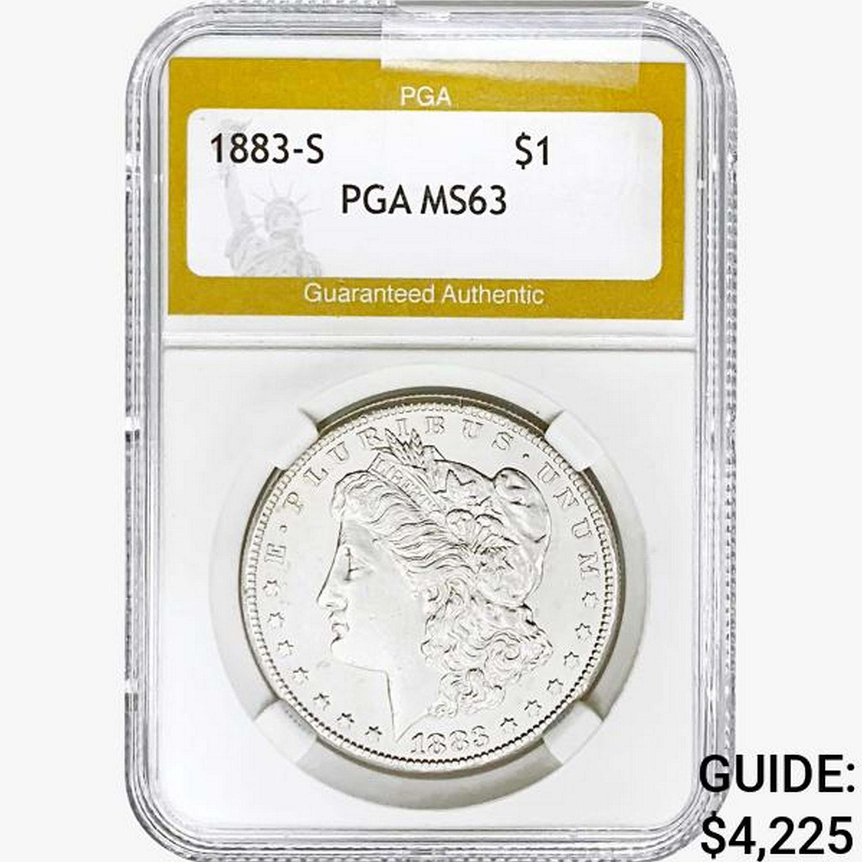 1883-S Morgan Silver Dollar PGA MS63