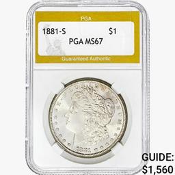 1881-S Morgan Silver Dollar PGA MS67