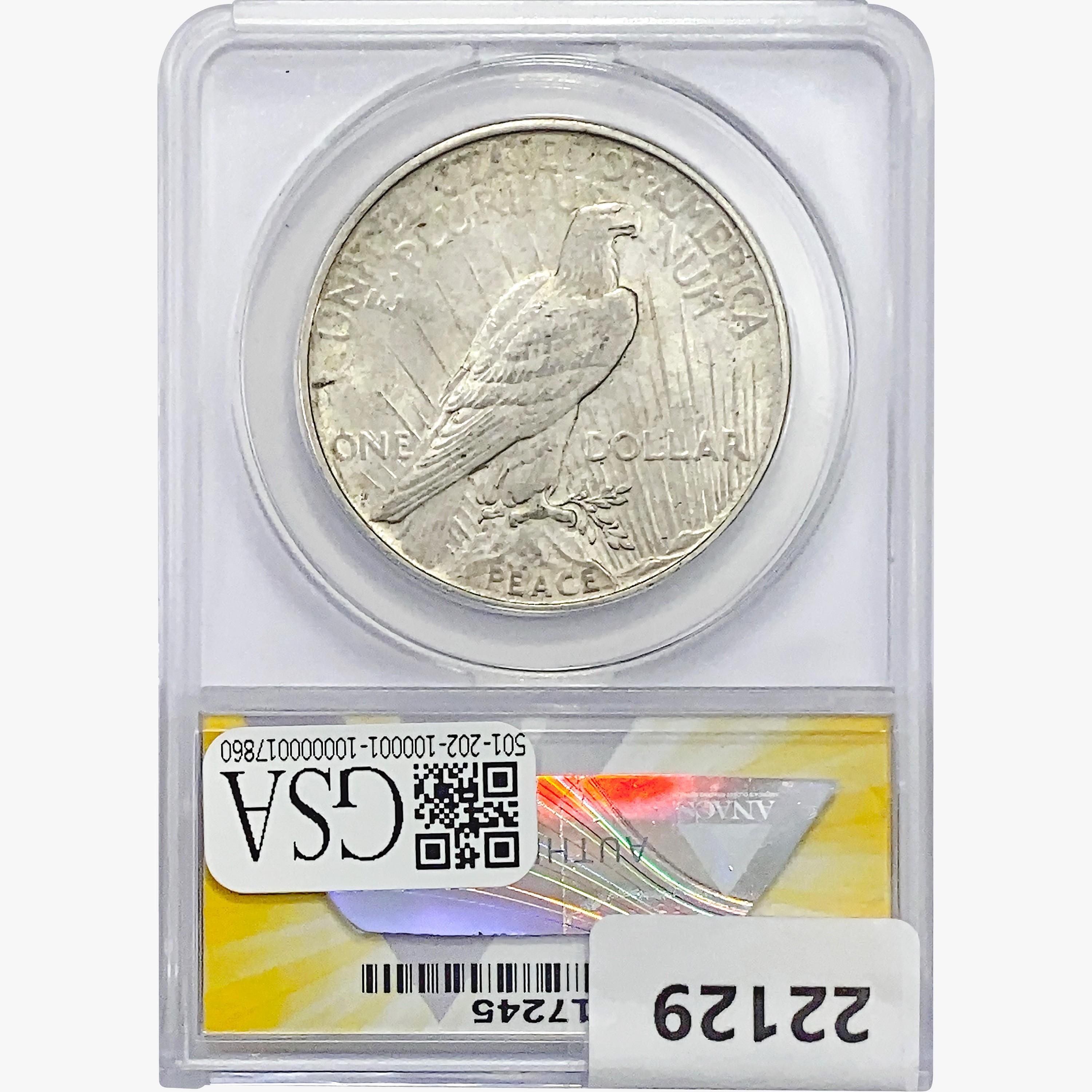 1927-D Silver Peace Dollar ANACS AU55