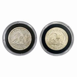1844, 1849 Pair of Seated Liberty Half Dollars [2