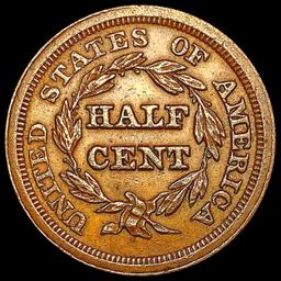 1853 C-1 Braided Hair Half Cent CLOSELY UNCIRCULAT