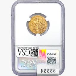 1915 $5 Gold Half Eagle NGC AU58