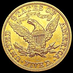 1881 $5 Gold Half Eagle CLOSELY UNCIRCULATED