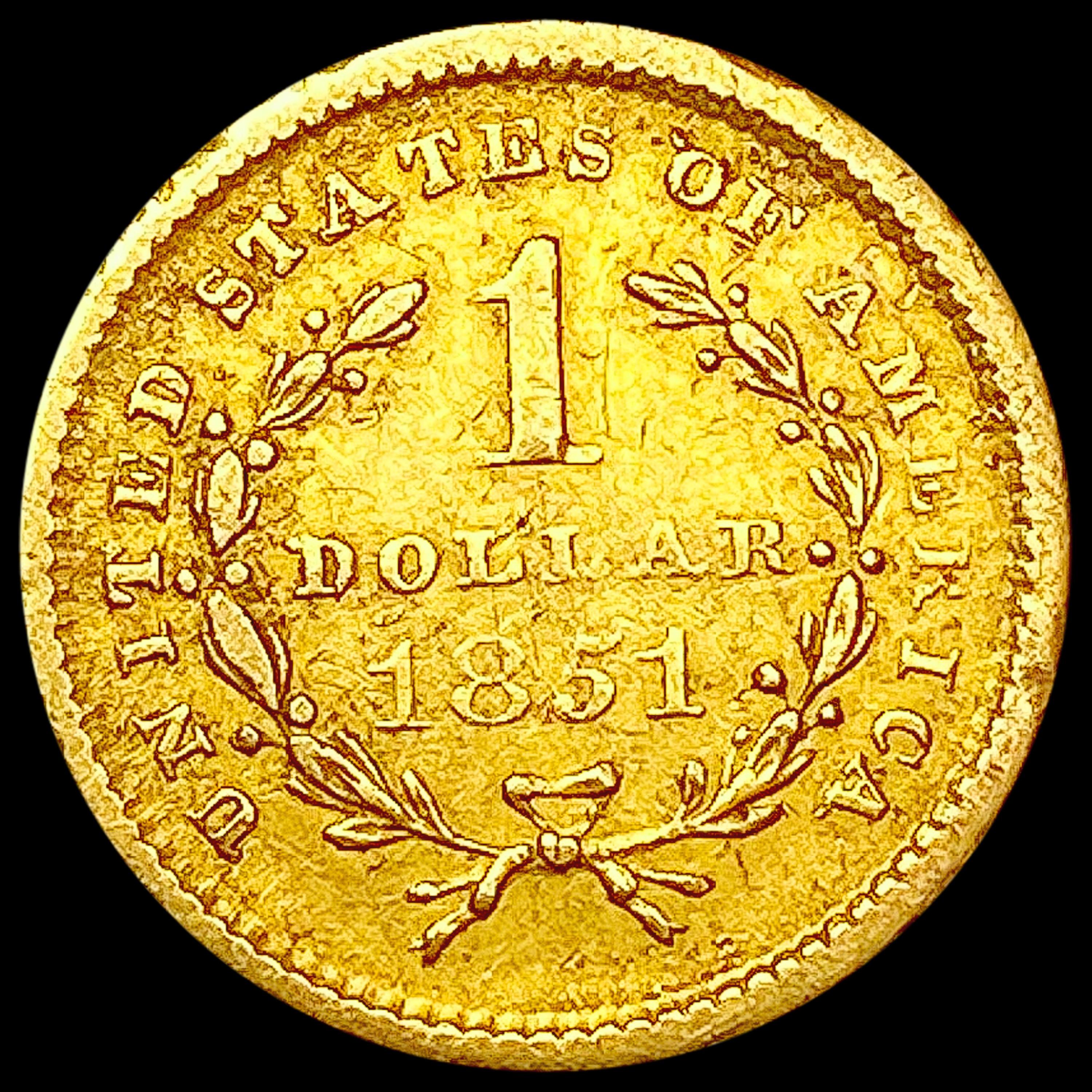 1851 Rare Gold Dollar CLOSELY UNCIRCULATED