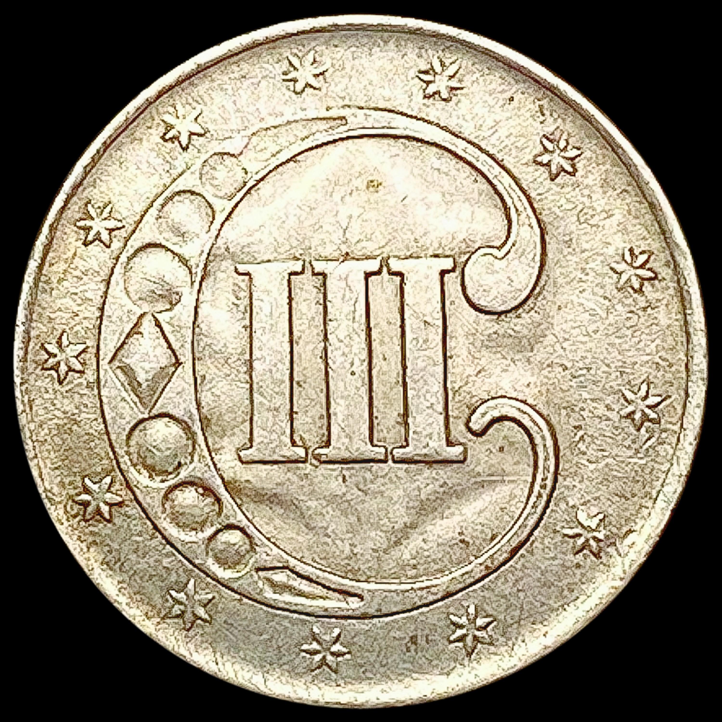 1852 Silver Three Cent CHOICE AU