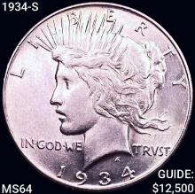 1934-S Silver Peace Dollar CHOICE BU