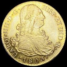 1803 Spain .7615oz Gold 8 Escudos ABOUT UNCIRCULAT