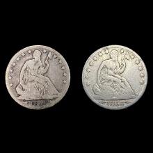 [2] 1855-O Arws Seated Lib Half Dollars NICELY CIR