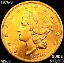 1876-S $20 Gold Double Eagle CHOICE BU