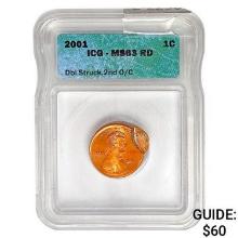 2001 Lincoln Mem. 1C ICG MS63 RD DBL StrucK,2nd O/