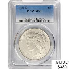 1923-D Silver Peace Dollar PCGS MS61