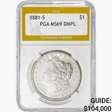 1881-S Morgan Silver Dollar PGA MS69 DMPL