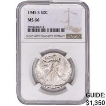 1945-S Walking Liberty Half Dollar NGC MS66