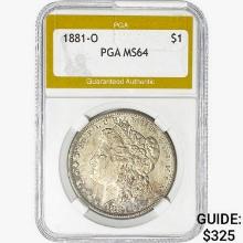 1881-O Morgan Silver Dollar PGA MS64