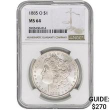 1885-O Morgan Silver Dollar NGC MS64