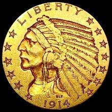 1914 $5 Gold Half Eagle NEARLY UNCIRCULATED