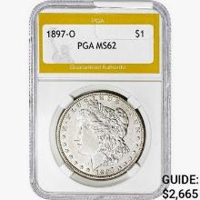 1897-O Morgan Silver Dollar PGA MS62