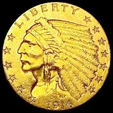 1914 $2.5 Gold Quarter Eagle CLOSELY UNCIRCULATED