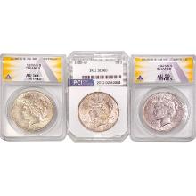 1923-D&1926-S [3] Silver Peace Dollar PCI/ANACS AU