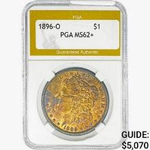 1896-O Morgan Silver Dollar PGA MS62+