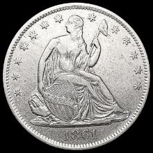 1861-S Seated Liberty Half Dollar CLOSELY UNCIRCUL