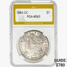 1883-CC Morgan Silver Dollar PGA MS63