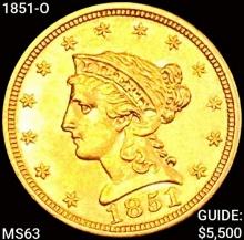 1851-O $2.50 Gold Quarter Eagle CHOICE BU