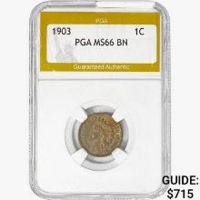 1903 Indian Head Cent PGA MS66 BN
