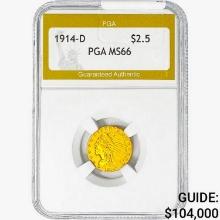 1914-D $2.50 Gold Quarter Eagle PGA MS66