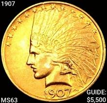 1907 $10 Gold Eagle CHOICE BU