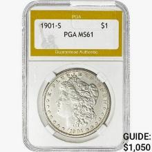 1901-S Morgan Silver Dollar PGA MS61