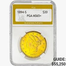 1894-S $20 Gold Double Eagle PGA MS65+