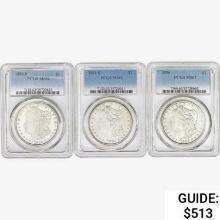 [3] Morgan Silver Dollars PCGS MS62 [1880-S, 1881-