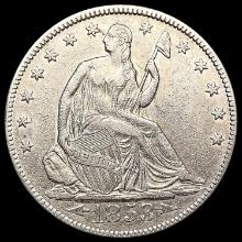 1853 Arws & Rays Seated Liberty Half Dollar CHOICE