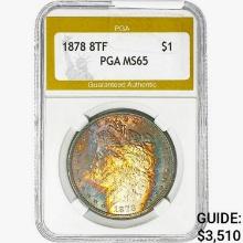 1878 8TF Morgan Silver Dollar PGA MS65