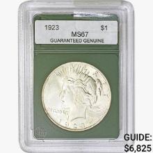 1923 Silver Peace Dollar GG MS67