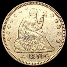 1873 Arws Seated Liberty Quarter CLOSELY UNCIRCULATED