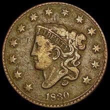 1830 Coronet Head Large Cent LIGHTLY CIRCULATED