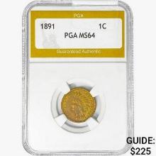 1891 Indian Head Cent PGA MS64